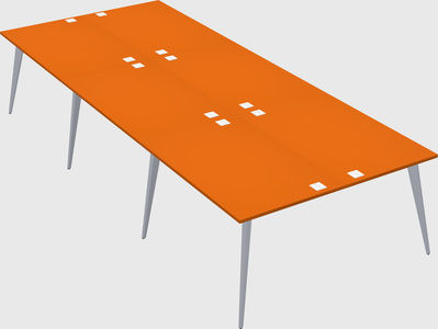 Shared rectangular office desk system