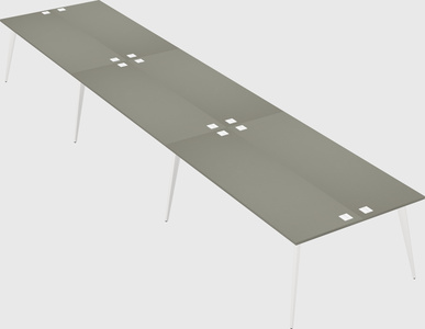 Shared rectangular office desk system