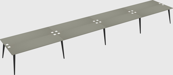 Shared rectangular office desk system