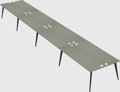 Shared rectangular office desk system