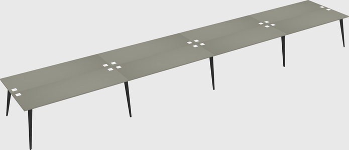 Shared rectangular office desk system