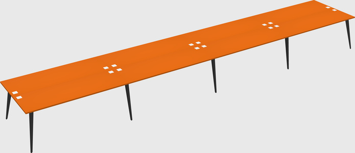 Shared rectangular office desk system