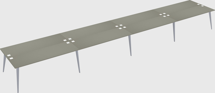Shared rectangular office desk system