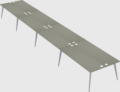 Shared rectangular office desk system