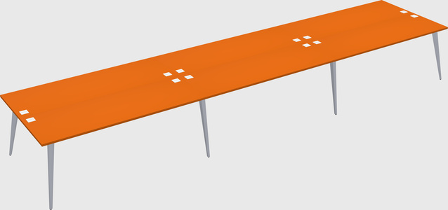 Shared rectangular office desk system