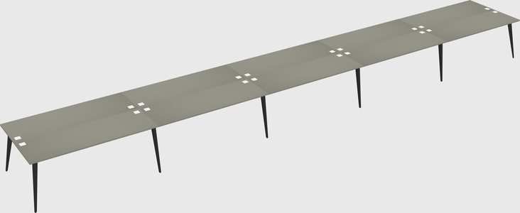 Shared rectangular office desk system