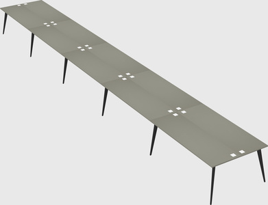Shared rectangular office desk system