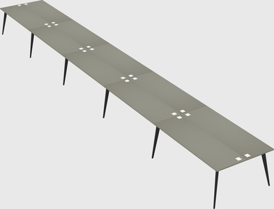 Shared rectangular office desk system