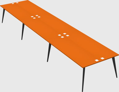 Shared rectangular office desk system