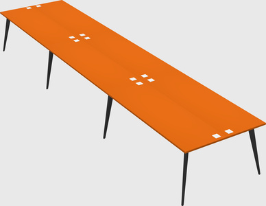 Shared rectangular office desk system