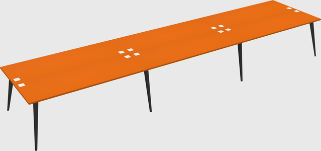 Shared rectangular office desk system