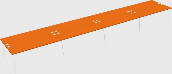Shared rectangular office desk system