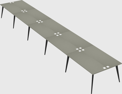 Shared rectangular office desk system