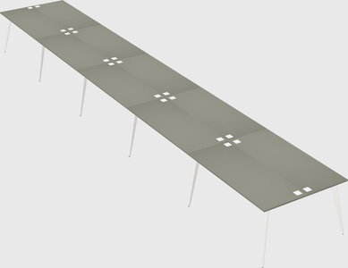 Shared rectangular office desk system