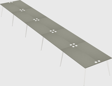 Shared rectangular office desk system