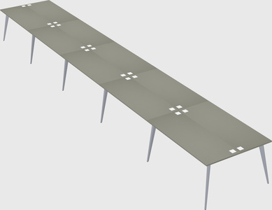 Shared rectangular office desk system