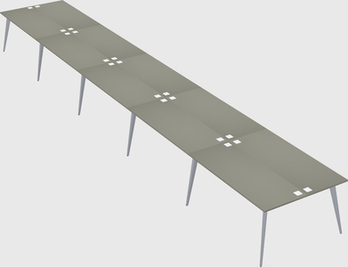 Shared rectangular office desk system