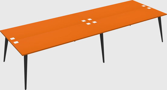Shared rectangular office desk system