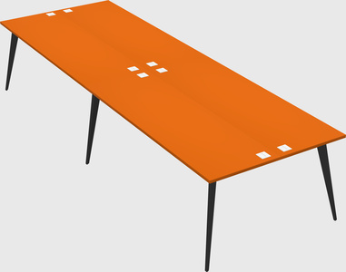 Shared rectangular office desk system