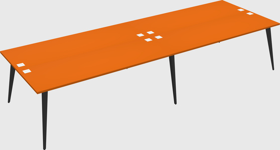 Shared rectangular office desk system