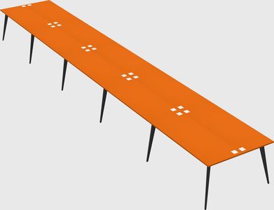 Shared rectangular office desk system
