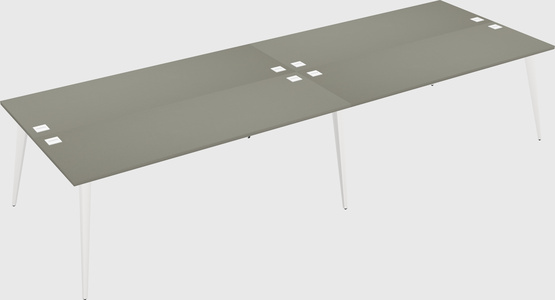 Shared rectangular office desk system