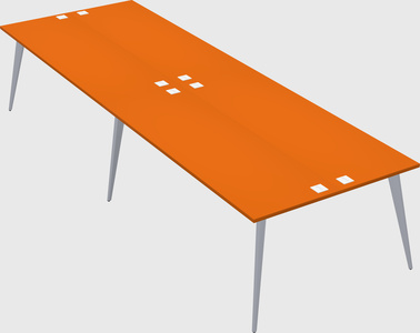 Shared rectangular office desk system