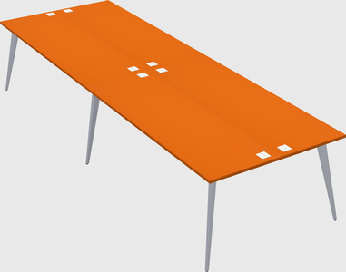 Shared rectangular office desk system
