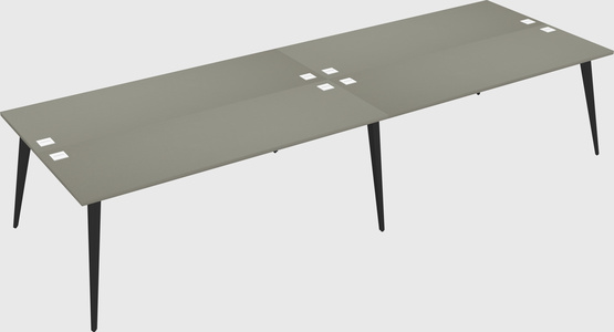 Shared rectangular office desk system