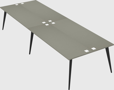Shared rectangular office desk system