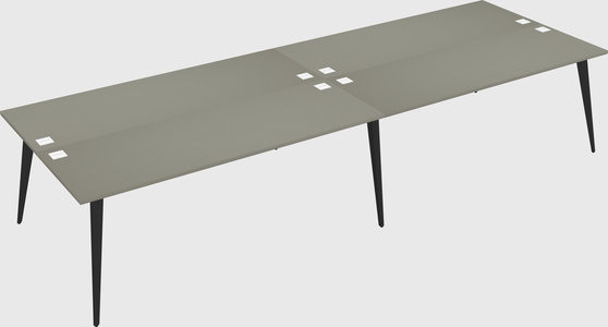 Shared rectangular office desk system