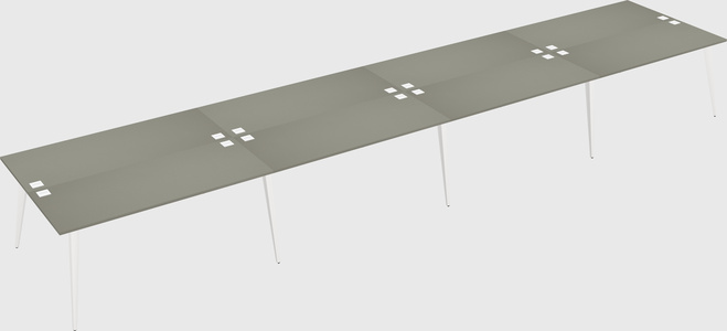 Shared rectangular office desk system