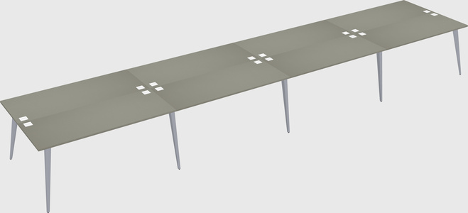 Shared rectangular office desk system