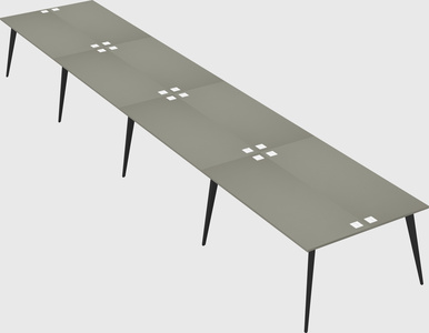 Shared rectangular office desk system