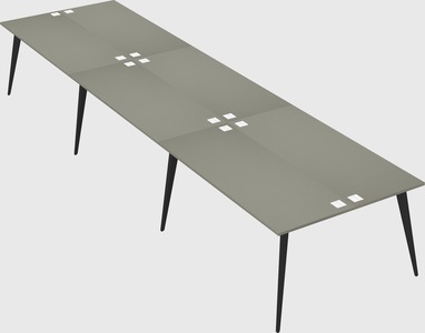 Shared rectangular office desk system