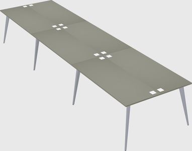 Shared rectangular office desk system
