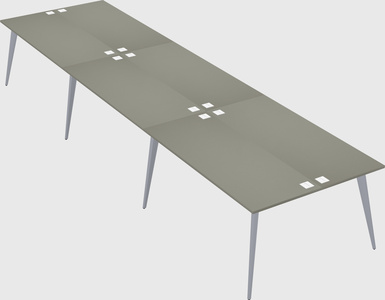 Shared rectangular office desk system