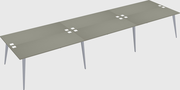 Shared rectangular office desk system