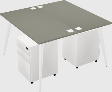 Shared rectangular office desk system