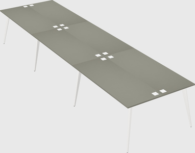 Shared rectangular office desk system