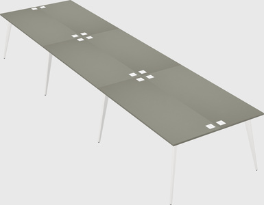 Shared rectangular office desk system