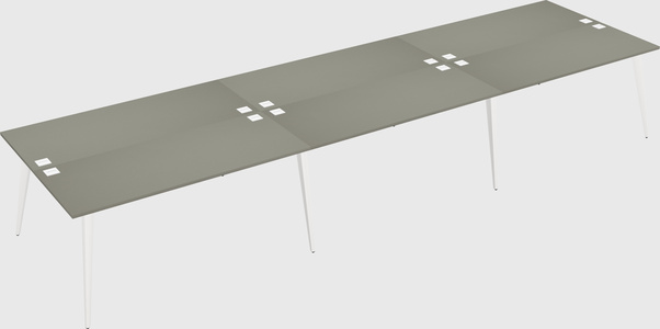 Shared rectangular office desk system