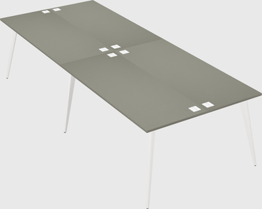 Shared rectangular office desk system