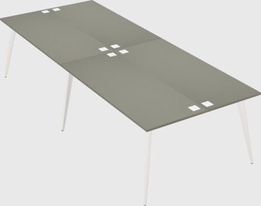 Shared rectangular office desk system