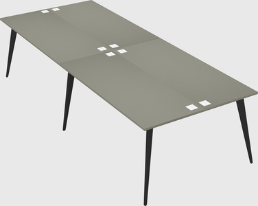 Shared rectangular office desk system