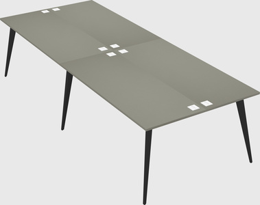 Shared rectangular office desk system