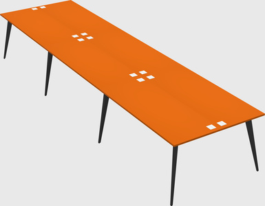 Shared rectangular office desk system