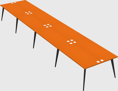 Shared rectangular office desk system