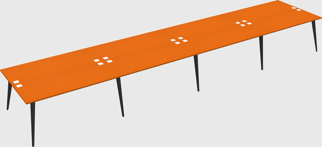 Shared rectangular office desk system