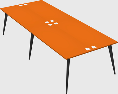 Shared rectangular office desk system